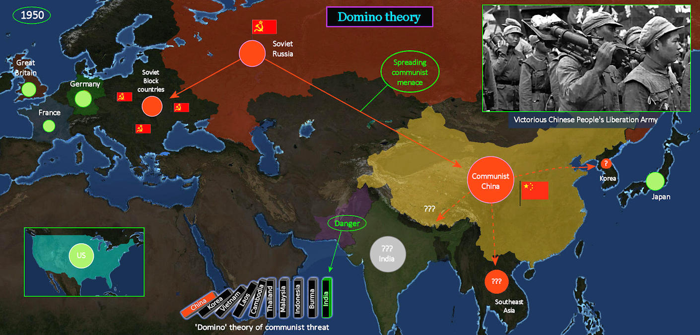 Domino theory, 1950 map